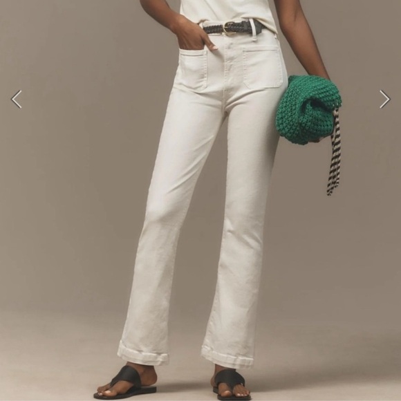 MOTHER The Hustler Patch Pocket Flood High-Rise Ankle Jeans Size 26